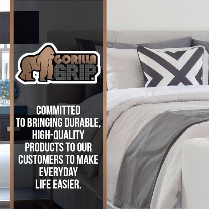 GORILLA GRIP Non Slip Mattress Gripper, Prevents Mattresses from Sliding and Holds Bed in Place, Pad Grips Beds, Sofa, Couch, Chair Cushions and Helps Keep Topper from Slipping, Easy Trim Pads, Twin