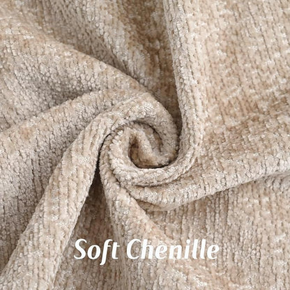 FUTEI Oatmeal Chenille Throw Pillow Covers 20x20 Inch Set of 2,Soft Cozy Bound Edge Design Cushion Case,Home Decor for Couch Bed Living Room