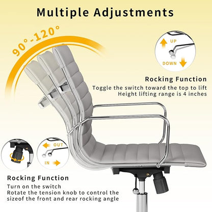 Chair, Desk Computer Chair ，with Armrests ，Ergonomic Office Chair for Home and Office, 17.32 x 22.83 x 35.43 inches, Multiple Colors (Grey)