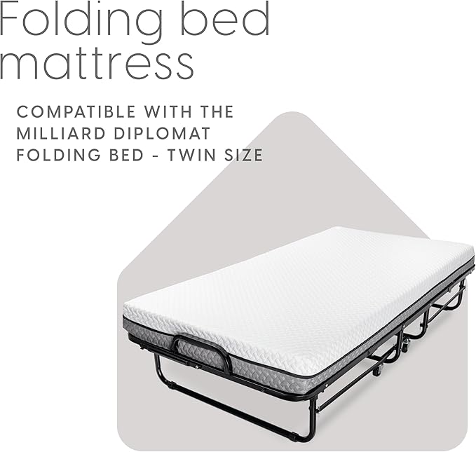 Milliard 5 in. Deluxe Memory Foam Mattress Twin, Dual-Sided - for Bunk Bed, Daybed, Trundle or Folding Bed Replacement (2 Pack)
