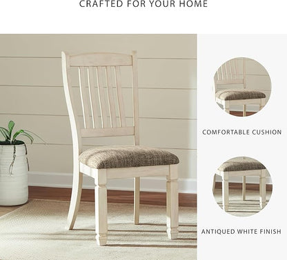 Signature Design by Ashley Bolanburg 20" Upholstered Dining Room Chair, Set of 2, Antique White