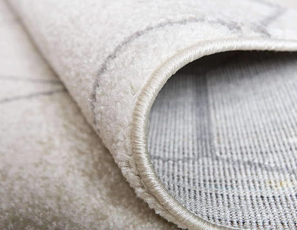 Unique Loom Trellis Frieze Collection Area Rug - Geometric (6' Round, Ivory/ Gray)