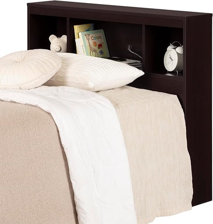 South Shore Spark Bookcase Headboard with Storage, Twin 39-inch, Chocolate