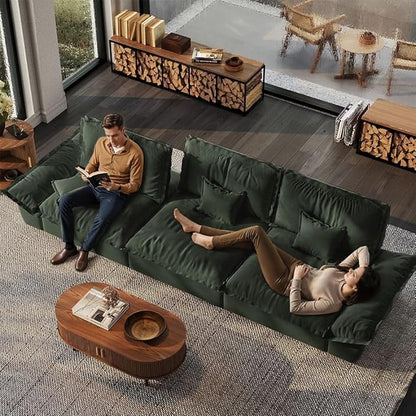 POVISON Oversized Modular Sectional Sailboat Sofa for Living Room with Adjustable Backrest Modern Sectional Couches Loveseat Large Deep Sofa 2 Seats with 2 Ottomans Comfy Cloud Couch for House Office
