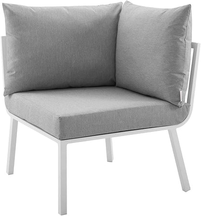 Modway Riverside Outdoor Furniture, 2-Piece Set, White Gray