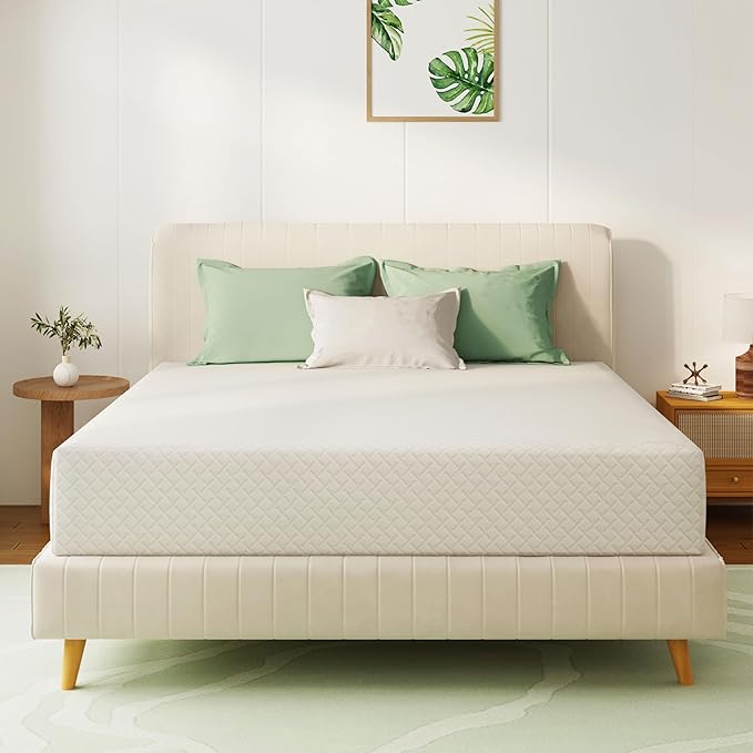 Full Size Mattress 12 Inch Green Tea Memory Foam Mattress for Cool Sleep & Pressure Relief, Medium Feel,Fiberglass Free, Bed in a Box, Removable Washable Cover, CertiPUR-US Certified