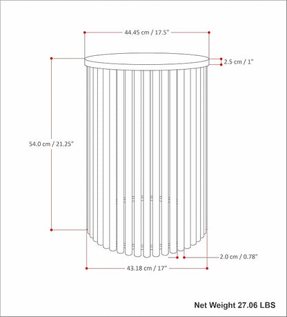 SIMPLIHOME Demy 18-inch Wide Metal and Solid Mango Accent Table in Natural/White, Round Side Table with Mango Wood Top for Living Room or Bedroom, Industrial Style, Assembled