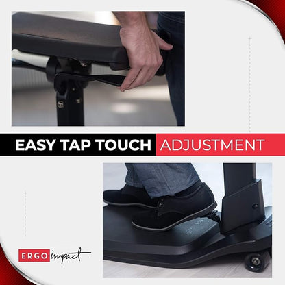 Standing Desk Chair – Ergonomic Stool for Active Sitting & Posture Support | Adjustable Height Sit Stand Chair for Home Office Elite Upgraded Version with 3 Bonus Accessories