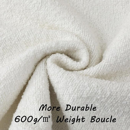 FUTEI Christmas Pack of 2 White Decorative Throw Pillow Covers 22x22 Inch Soft Cozy Solid Boucle Textured Cushion Case,Modern Home Decor for Couch Bed Living Room