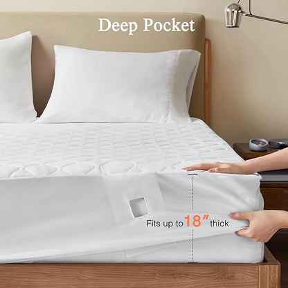 Beautyrest 3M Scotchgard Heated Mattress Pad - Electric Bed Warmer with 5 Heat Settings, 10 Hr Auto Shut Off Timer, All Around Elastic Deep Pocket, UL Certified, Machine Washable, White Full