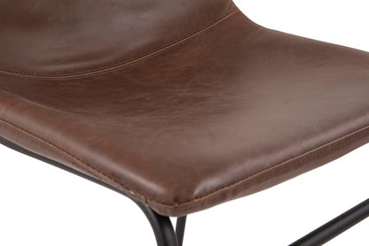 Signature Design by Ashley Mid Century Centiar Dining Bucket Chair Set of 2, Black and Brown