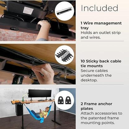 UPLIFTDESK V2 2-Leg Maple Laminate Wood Standing Desk – Adjustable Height, Advanced 1-Touch Memory Keypad, Under Desk Cable Management, Wire Grommets & Rocker Board (Black C-Frame, 72 x 30 inch)