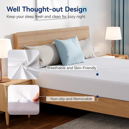 Amazon Basics Plush Memory Foam Bed Mattress, Full, White/Grey, 75 x 54 x 8 inches
