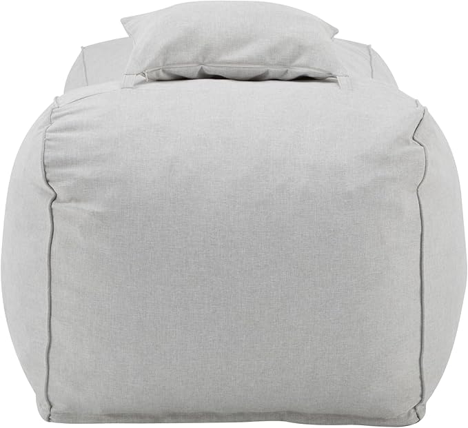 Christopher Knight Home Morton Outdoor Bean Bag Chair, Fabric Bean Bag Chair for Adults and Kids, Indoor/Outdoor Sun Lounger with Headrest, Patio Chaise Lounge Chair, Light Gray