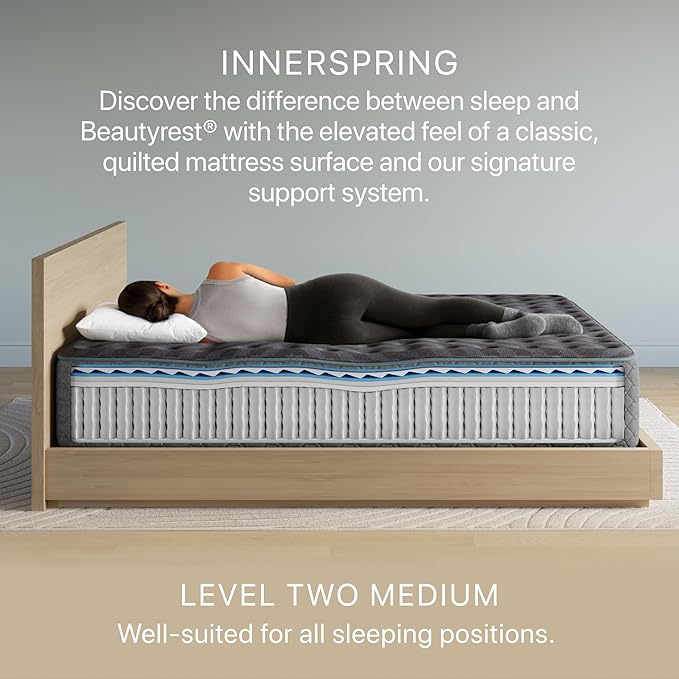 Beautyrest Days End Medium 14" Mattress - Twin - Cooling Tech, Supportive Durable Pocketed Coils, Pressure Relief, Motion Separation; 100 Night Sleep Trial and 10 Year Warranty