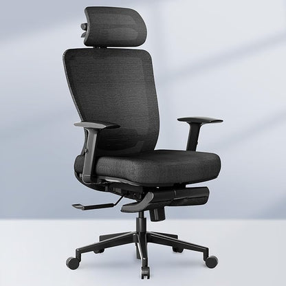 FLEXISPOT OC3 Cloud Ergonomic Office Chair with Footrest, High Back Computer Chair with Adjustable Lumbar Support/3D Headrest, Desk Chairs for Home Office Gaming Working, Black,Foam Seat,Cloud-F
