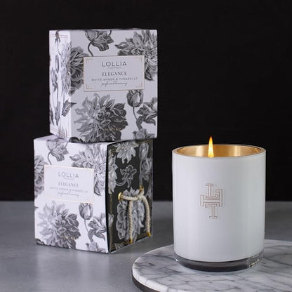 Lollia Elegance Luminary, 11 oz – 70 Hour Burn Time – All-Natural Soy Wax & Coconut Wax Blend, Scented, Luxury, Long Lasting Candles, Soy Candles