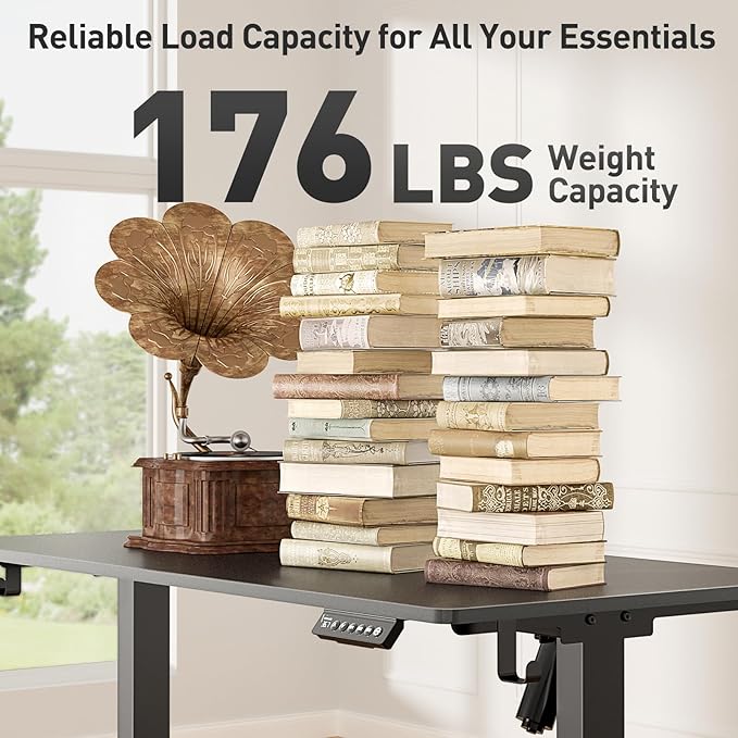 63 x 28 Inch Electric Standing Desk Adjustable Height, Sit Stand Desk, Stand up Desk for Home Office, Computer Workstation (Spliced Desktop,Black)