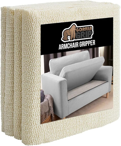 GORILLA GRIP Original Armchair Slide Stopper and Gripper, Keep Chairs and Topper Pad from Sliding for Sofa, Couch, Chair Cushion, Mattresses, Easy Trim Slip Resistant, Grips Helps Stop Slipping