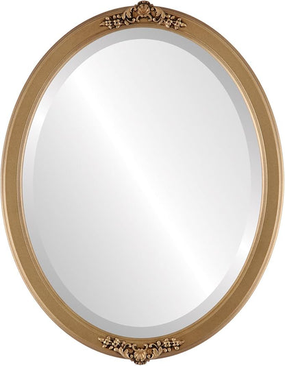 OVALCREST Oval Beveled Wall Mirror for Home Decor - Athena Style - Desert Gold - 21" x 17" Outside Dimensions