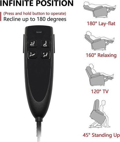 Large Power Lift Recliner Chair Sofa with Massage and Heat for Big and Tall Elderly,Infinite Positions,Dual Motor,Cup Holders,Extended Footrest,Air Leather Home Theater Seat