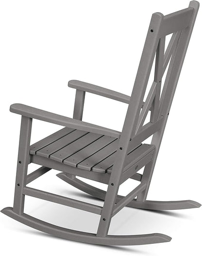 POLYWOOD® Braxton Porch Rocking Chair in Slate Grey