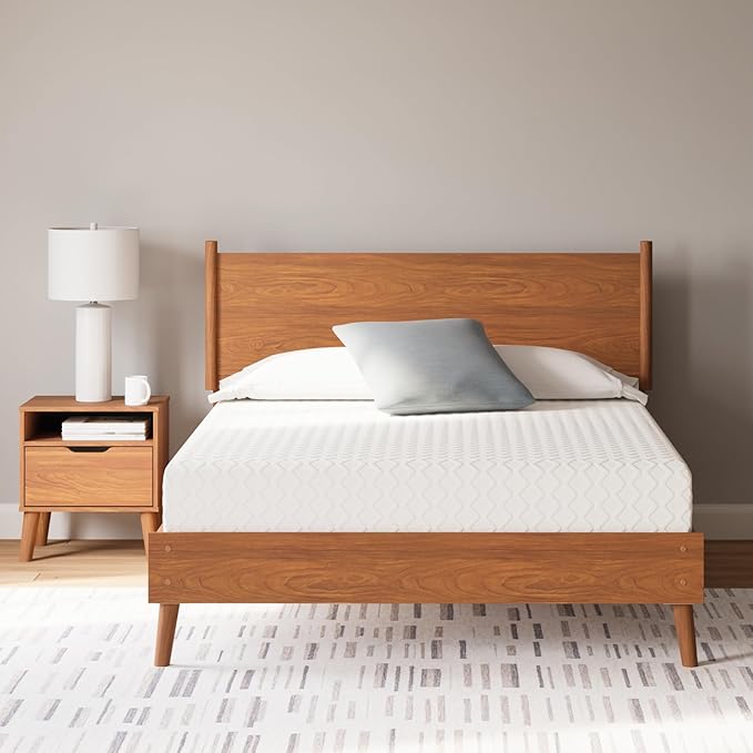 Signature Design by Ashley King Size Chime 10 Inch Medium Firm Memory Foam Mattress with Green Tea & Charcoal Gel for Pressure Relief, Fiberglass Free, Mattress In A Box