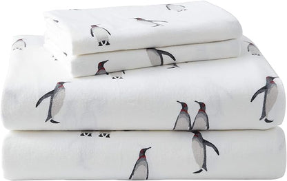 Eddie Bauer - Queen Sheets, Cotton Flannel Bedding Set, Brushed For Extra Softness, Cozy Home Decor (Rookeries, Queen)