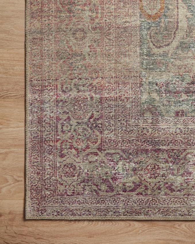 Loloi Amber Lewis Georgie Collection GER-03 Jade/Sunset 2'-6" x 9'-6", .19" Pile Height, Runner Rug