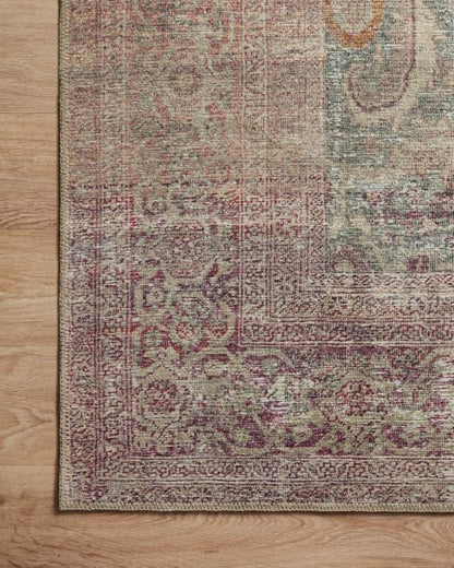 Loloi Amber Lewis Georgie Collection GER-03 Jade/Sunset 2'-6" x 7'-6", .19" Pile Height, Runner Rug