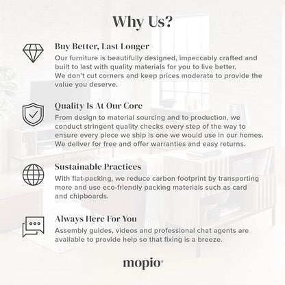mopio Brooklyn 62.4" Headboard Only, Wood Headboard, Modern Farmhouse, Boho, Wall Mount, Fluted Panel, Wingback Design (Black Oak, Queen)