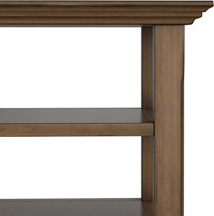 SIMPLIHOME Acadian SOLID WOOD 19 Inch Wide Square Transitional End Table in Rustic Natural Aged Brown, For the Living Room and Bedroom