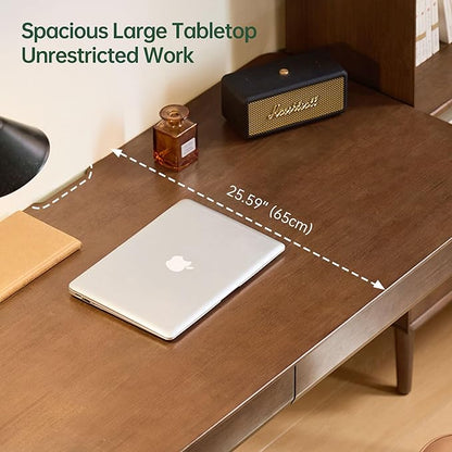 YESWOOD Vintage Solid Wood Computer Desk, Office Desk with Storage Drawers, Writing Desk for Home Office, Study 47.24" W