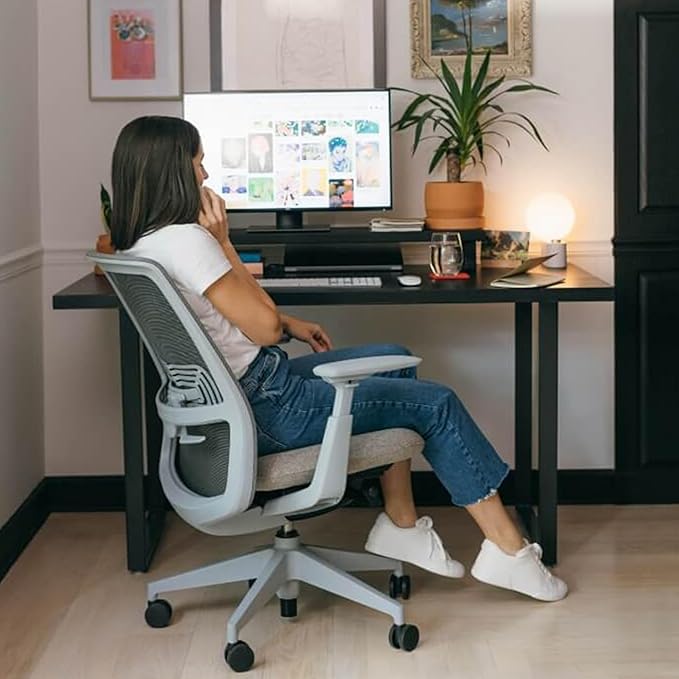 Haworth Soji Office Chair with Ergonomic Adjustments, Flexible Mesh Back (Ocean)