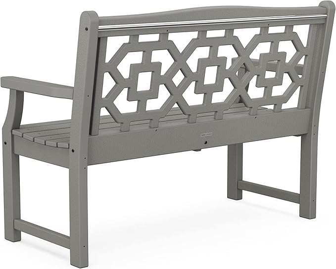 Martha Stewart by POLYWOOD® Chinoiserie 48” Garden Bench in Slate Grey