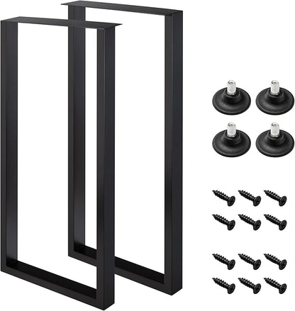 40 Inch Bar Table Legs for Desk, Dining Table with Adjustable Feet Pads,Home DIY Furniture Legs，Black Set of 2.