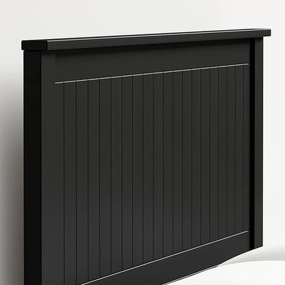 Glenwillow Home Wainscott Wood Panel Headboard in Black - Queen Size