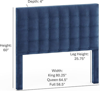 Navy Sutton King Headboard