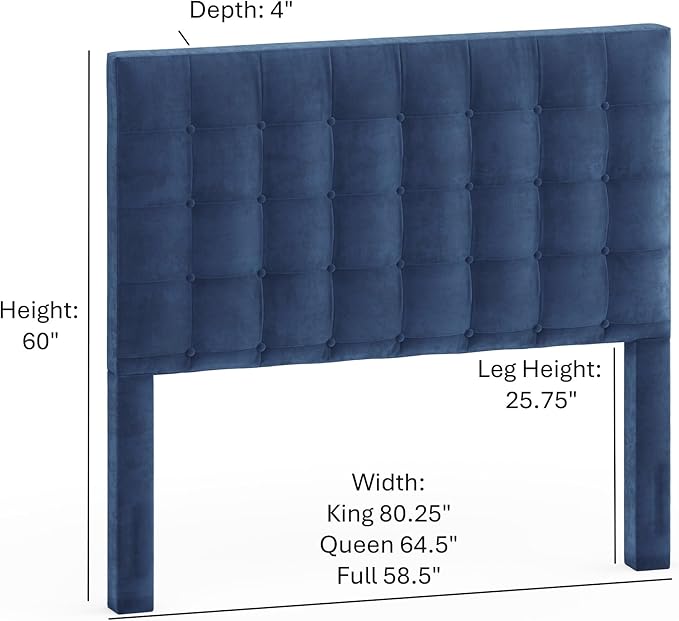Navy Sutton Queen Headboard