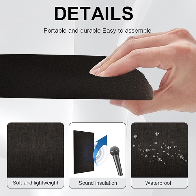 Upholstered Wall Mounted Headboard, 3D Soundproof Wall Panels Peel and Stick Headboard for King Size, Headboard for Adjustable Bed, Tufted Headboard, Black(12 Panels, 10" x 24")