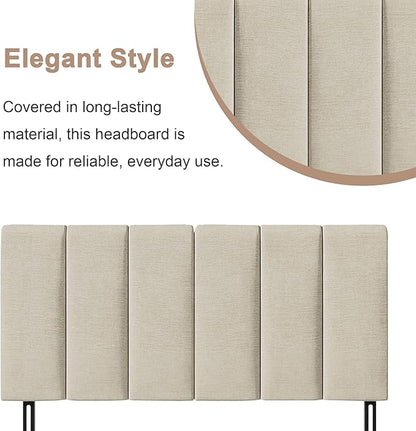 HAOBO Home Upholstered Headboards Foldable Queen/Full Linen Panels with Height Adjustments