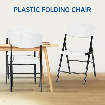 80 Pack Thicker 800 LBS White Folding Chairs, Commercial Grade Folding Chair, Foldable Chairs for Events