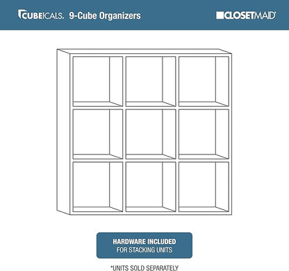 ClosetMaid 4167 Cubeicals Organizer, 9-Cube, Natural Gray