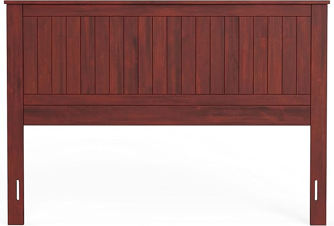 Glenwillow Home Wainscott Wood Panel Headboard in Cherry - Queen Size