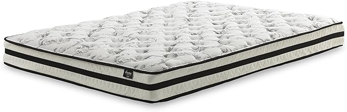 Signature Design by Ashley Queen Size Chime 8 Inch Medium Firm Innerspring Mattress with Pressure Relief Quilt Foam, Fiberglass Free, Mattress In A Box