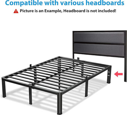 20 Inch King Size Bed Frame, 3500Lbs Heavy Duty Metal Platform with Round Corner Legs Mattress Slide Stopper, Steel Slat Support No Box Spring Needed, Noise Free, Non-Slip, Easy Assembly
