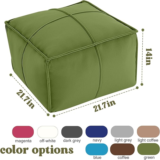MeMoreCool Stuffed Round Pouf Ottoman Foot Rest, Floor Pouf Foot Stool with Soft Foam Chunk Filling, Small Round Ottoman Footstool Circle Footrest for Living Room