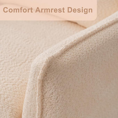 Oversized Armchair, Modern Accent Chair Upholstered in Soft Cloud Fabric with Plush Cushions – Comfy Lounge Chair for Reading Nook, Living Room, and Bedroom (Beige, Set of 1)