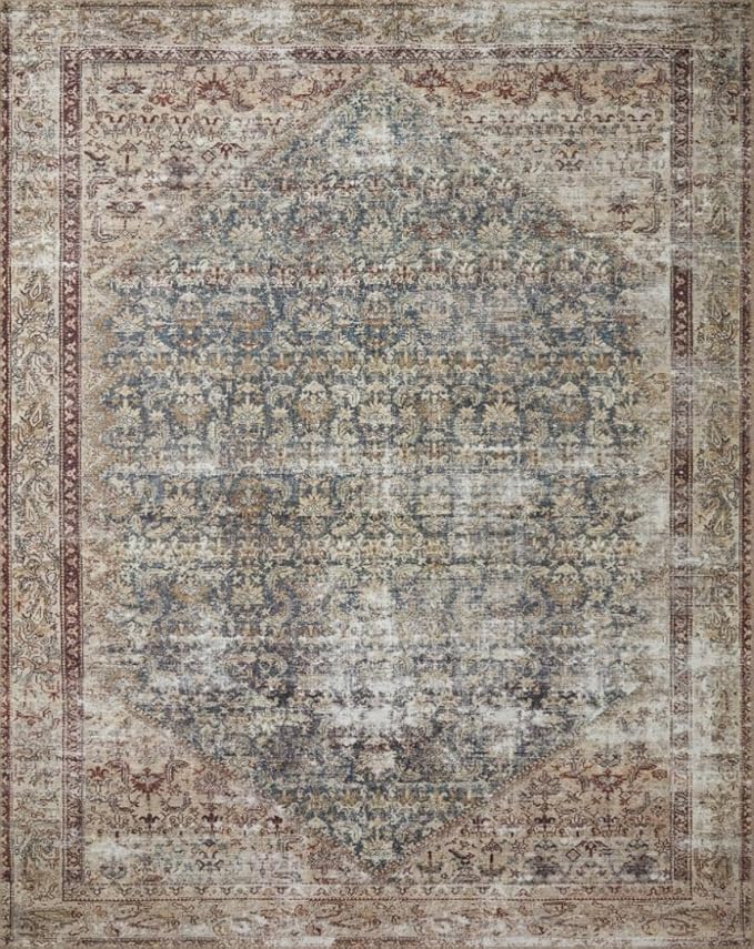 Loloi Amber Lewis Georgie Collection GER-04 Teal/Antique 10'-0" x 14'-0", .19" Pile Height, Area Rug