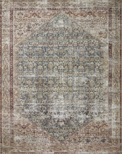 Loloi Amber Lewis Georgie Collection GER-04 Teal/Antique 3'-9" x 5'-6", .19" Pile Height, Accent Rug